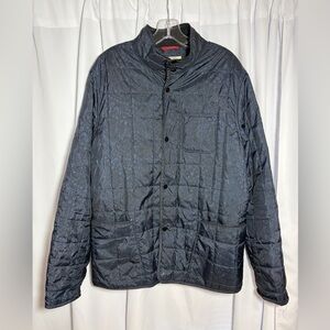 Men’s PENGUIN Black & Navy Blue Subtle Paisley Puffer Jacket Sz L